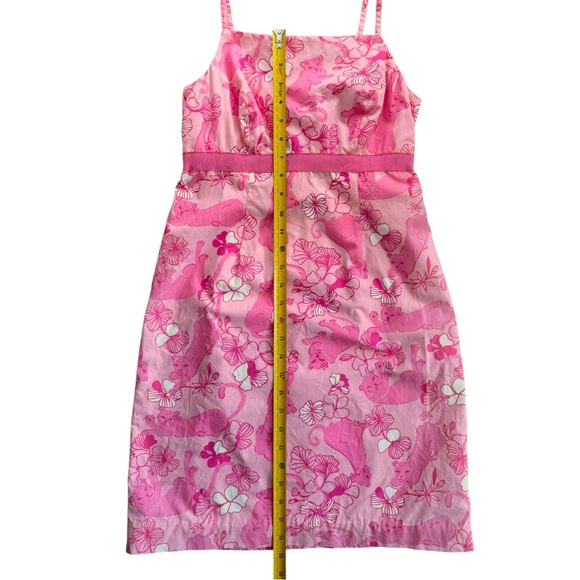 Lilly Pulitzer Vintage White Label Grrranium Panther Lion Cat Pink Dress Sz 0 XS - Picture 7 of 9